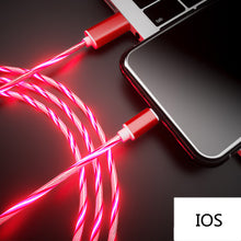 Carregar imagem no visualizador da galeria, Cabo de carregamento com led para o iphone x samsung galaxy s8 s9 cabo de fio de carga