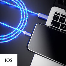 Carregar imagem no visualizador da galeria, Cabo de carregamento com led para o iphone x samsung galaxy s8 s9 cabo de fio de carga